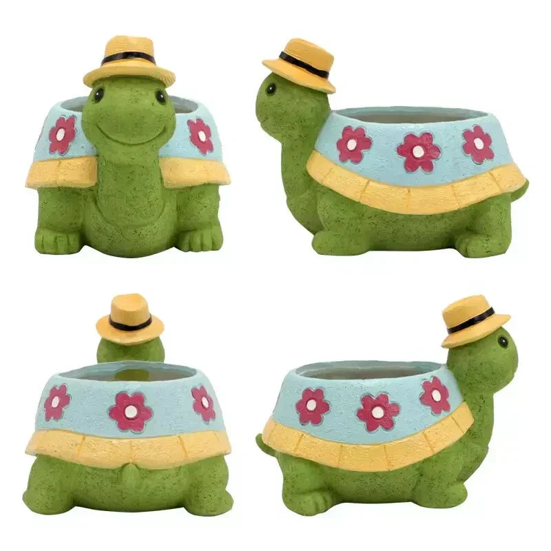 Cute Turtle Succulent Planter Cartoon Animal Flower Pot for Home & Garden Decor