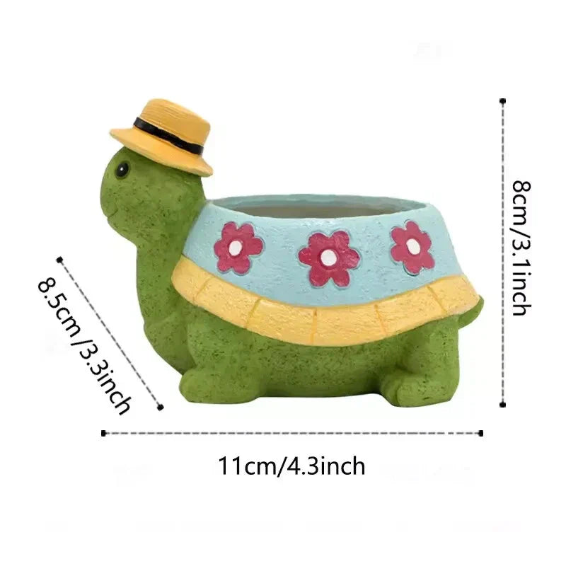 Cute Turtle Succulent Planter Cartoon Animal Flower Pot for Home & Garden Decor