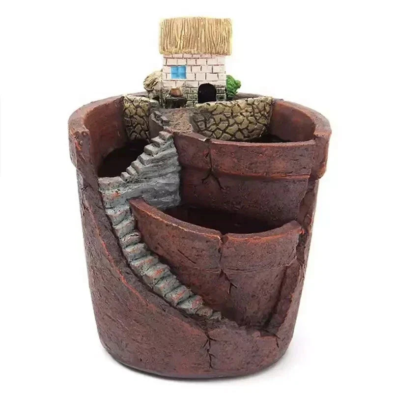 City of Sky Resin Planter Pot | Mini Creative Resin Flower Pot | indoor outdoor