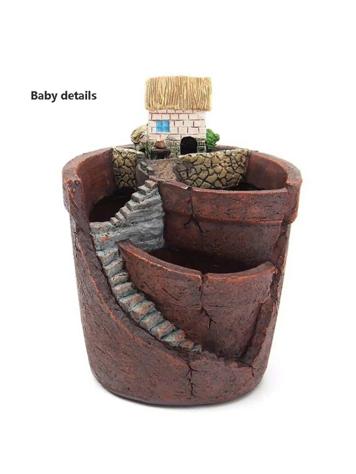 City of Sky Resin Planter Pot | Mini Creative Resin Flower Pot | indoor outdoor