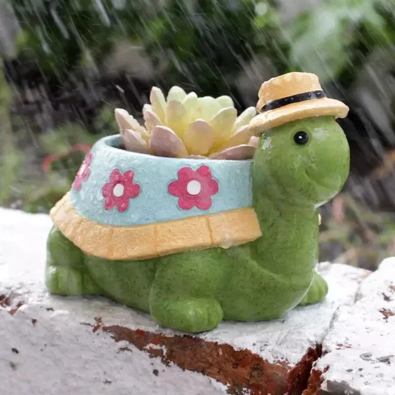 Cute Turtle Succulent Planter Cartoon Animal Flower Pot for Home & Garden Decor