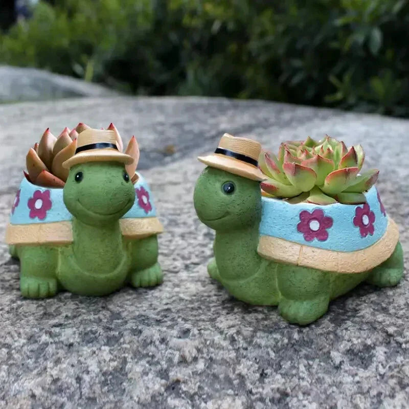 Cute Turtle Succulent Planter Cartoon Animal Flower Pot for Home & Garden Decor
