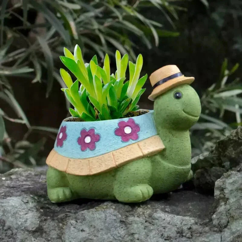 Cute Turtle Succulent Planter Cartoon Animal Flower Pot for Home & Garden Decor
