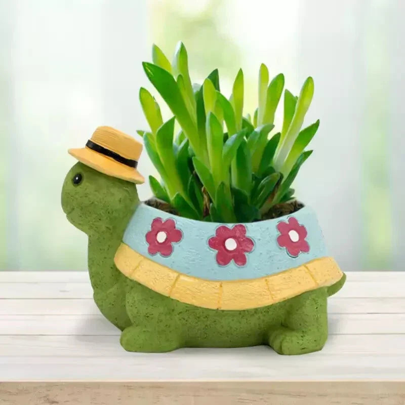 Cute Turtle Succulent Planter Cartoon Animal Flower Pot for Home & Garden Decor