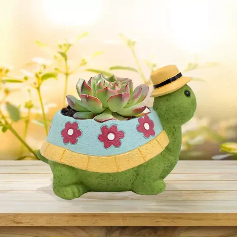 Cute Turtle Succulent Planter Cartoon Animal Flower Pot for Home & Garden Decor
