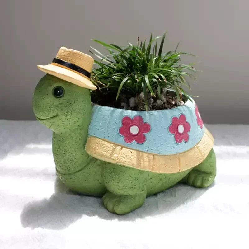 Cute Turtle Succulent Planter Cartoon Animal Flower Pot for Home & Garden Decor