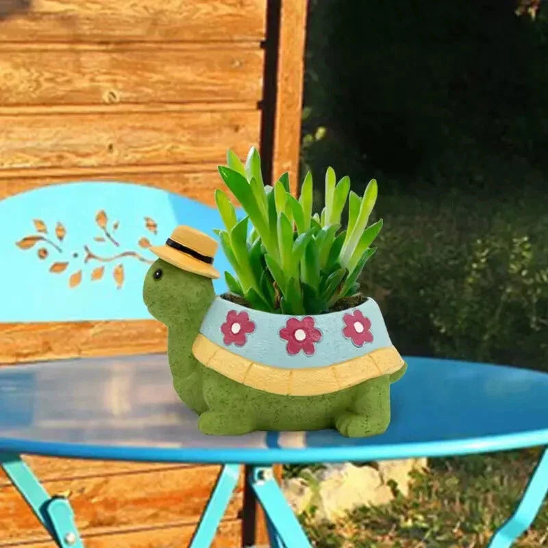 Cute Turtle Succulent Planter Cartoon Animal Flower Pot for Home & Garden Decor